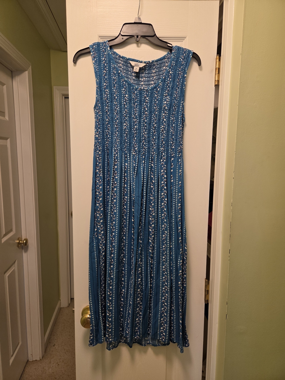 croft & barrow Blue Sleeveless Printed Maxi Dress
